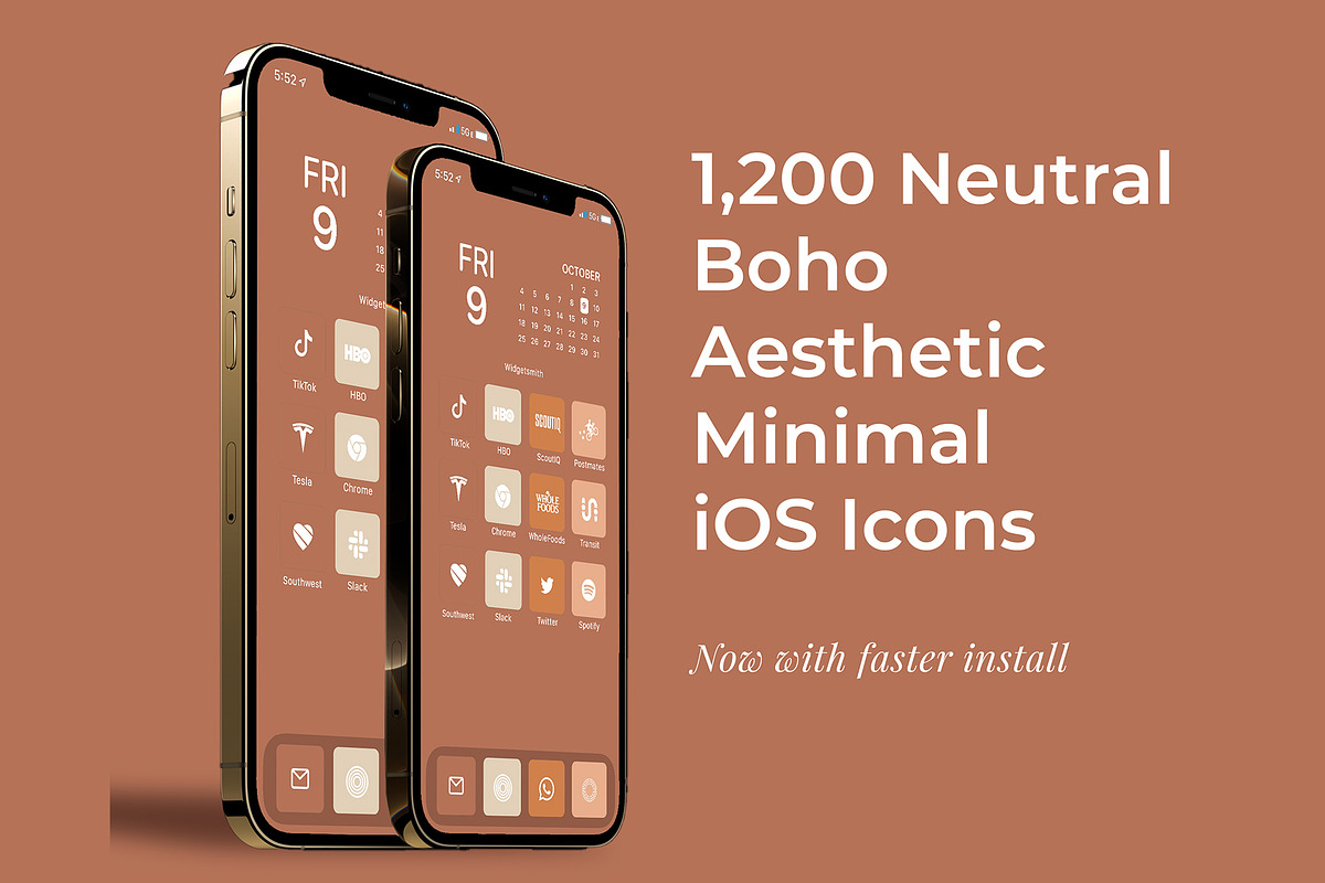 1,200 Neutral Boho iOS 14 App Icons, an Icon by A Good Design Studio (Photo 1 of 8)