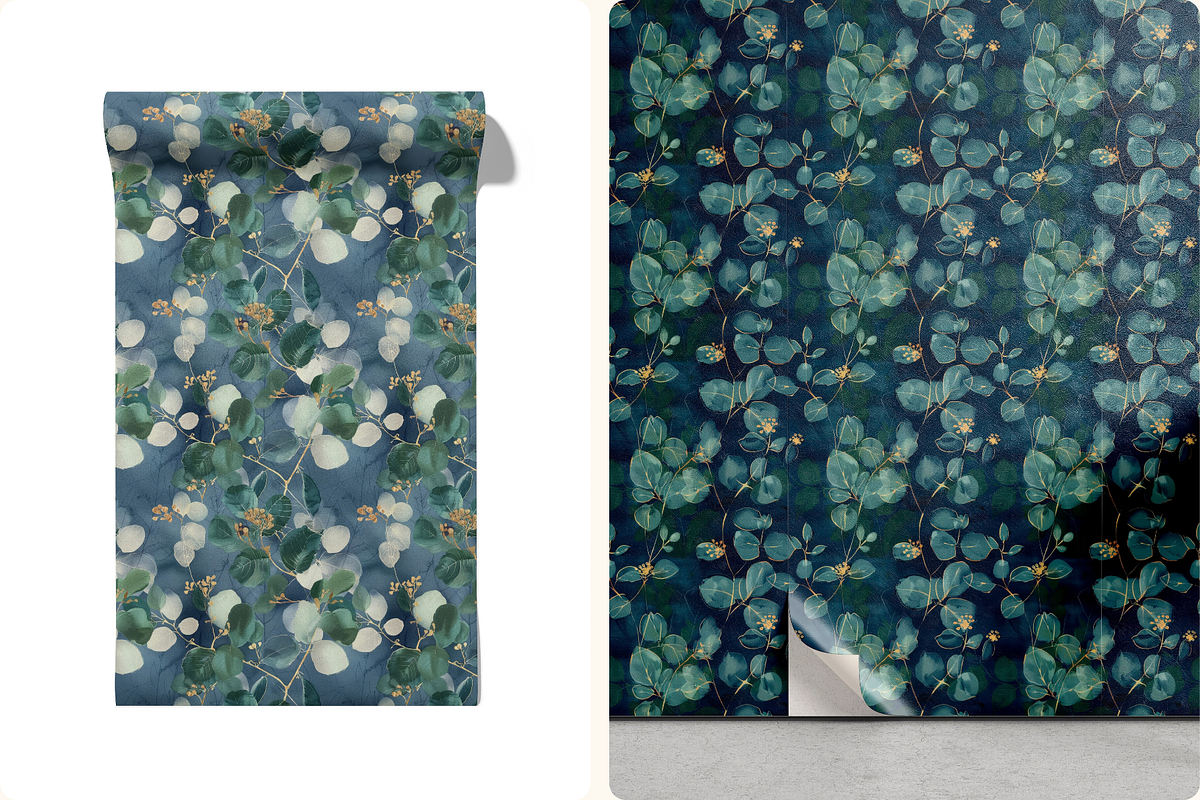 Indigo Grove Eucalyptus Botanicals, a Pattern Graphic by Ninterints (Photo 8 of 10)