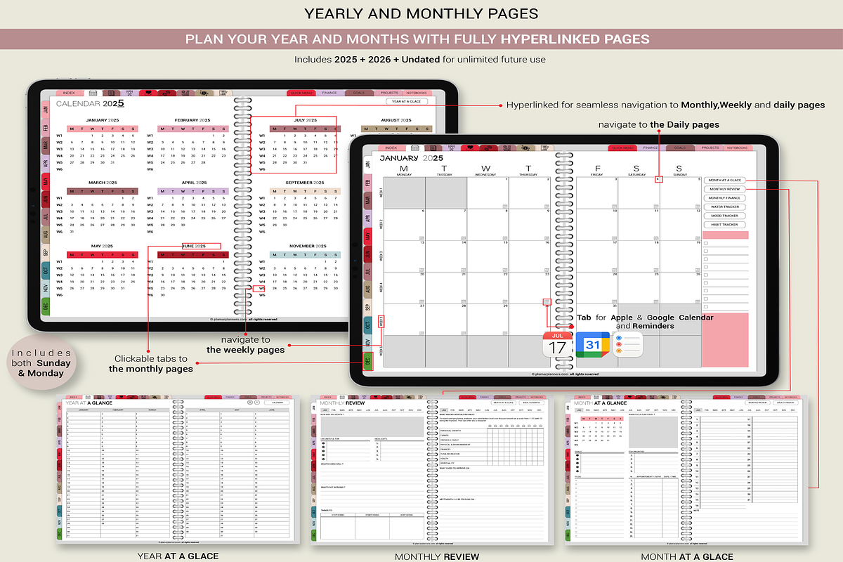 2025–2026 Hyperlinked Digital Planne, a Templates & Theme by Plamarplanners (Photo 9 of 10)