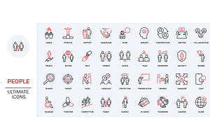 People person community family icons, an Object Illustration by Lemberg Vector