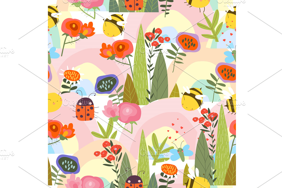 Seamless Pattern with Cute Summer, an Object Illustration by Maria Starus