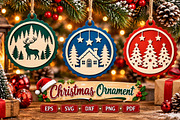 Christmas Ornament SVG, Laser Cut, an Object Graphic by Libby Wishes (Thumbnail 2 of 3)