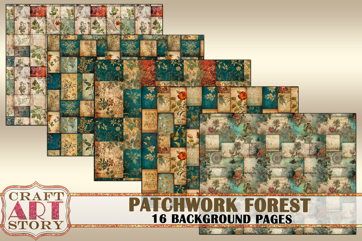 Background Paper Patchwork forest, a Seasonal Illustration by CraftArtStory (Photo 2 of 4)