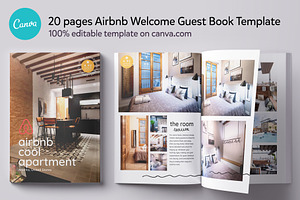 Airbnb Guest Book Canva template
