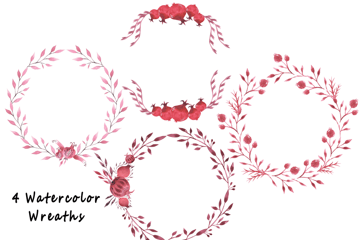 Watercolor Persian Pomegranate, a Graphic by Zahra Makes (Photo 3 of 4)