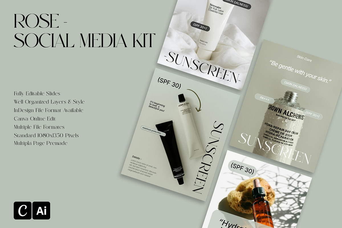 ROSE - Social Media Kit, a Social Media Template by Templeste (Photo 2 of 4)
