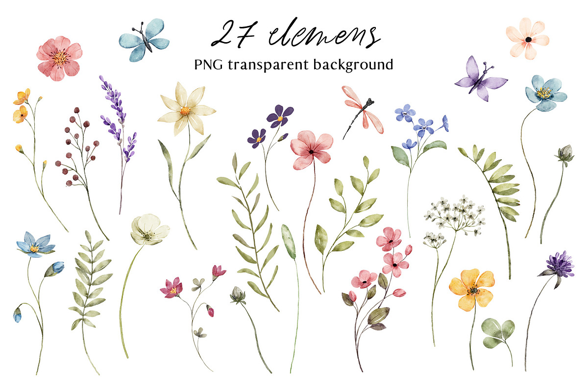 Wild flowers, butterflies, dragonfly, a Decorative Illustration by Larisa Maslova (Photo 8 of 11)