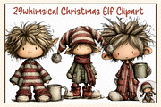 Whimsical Christmas Elf Clipart, an Illustration by cherrydesign (Thumbnail 1 of 3)
