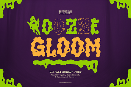 Ooze Gloom | Display Horror Font, a Handwritten Font by Denustudios