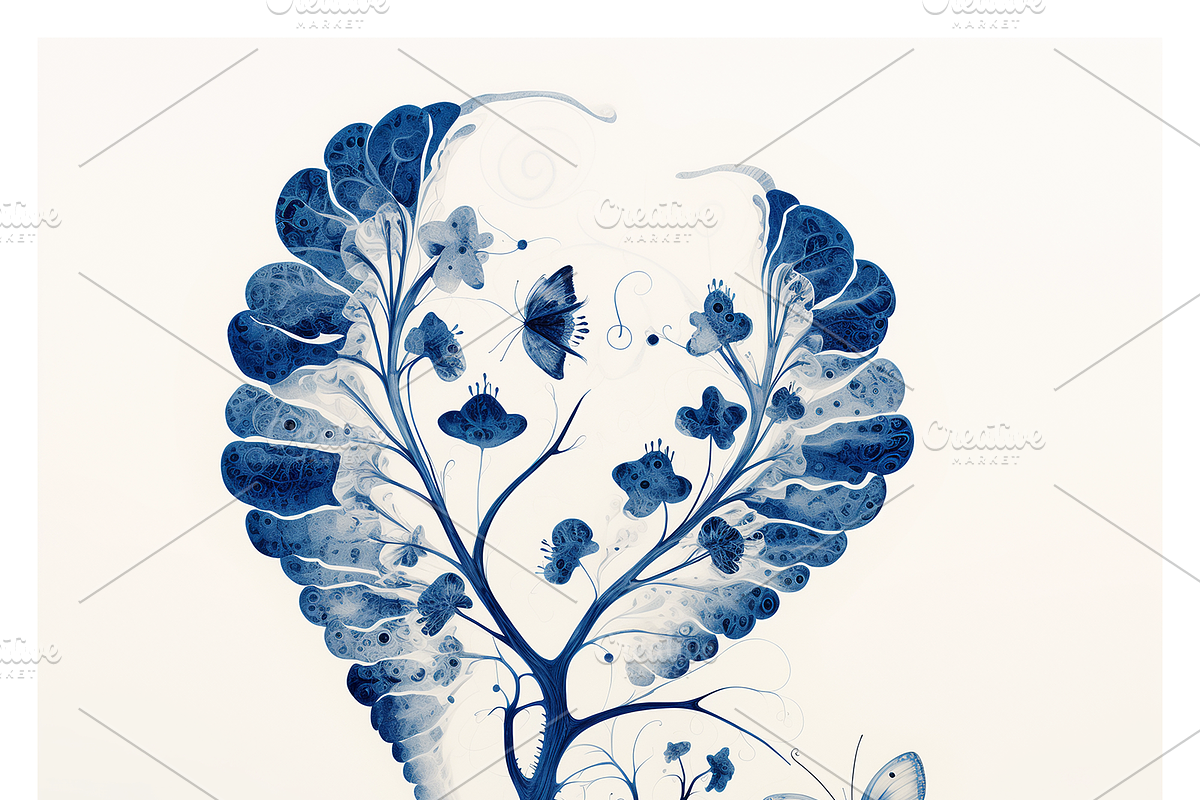 Deca Co - Blue Ink Botanical Shapes, a Texture Illustration by milatovar (Photo 22 of 25)
