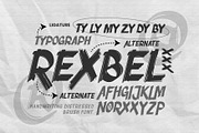 Rexbel a Rough Brush Font, a Blackletter Font by Rasiorise Studio (Thumbnail 4 of 10)