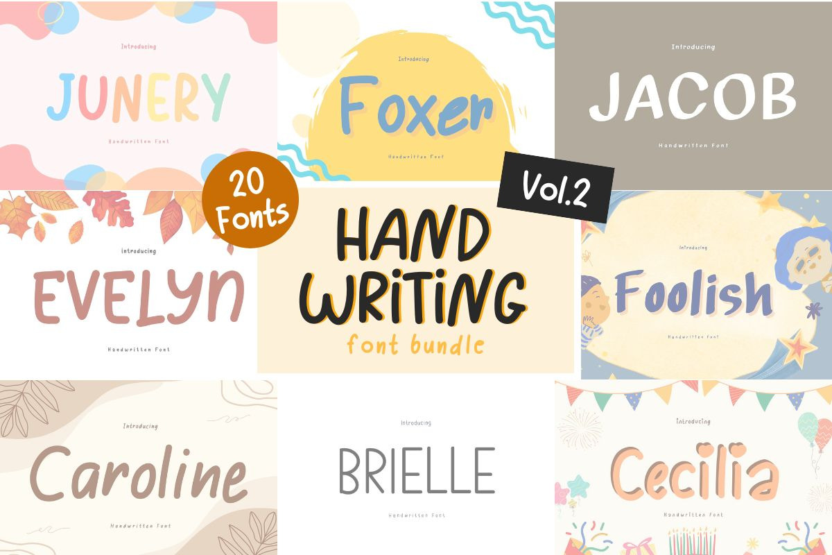 HANDWRITING FONT BUNDLE VOL. 2, a Handwritten Font by Brown Cupple