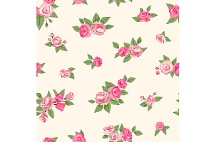 Pink gentle roses seamless pattern, an Object Illustration by YummyBuum
