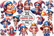 Patriotic Cute Gnome Girl Clipart, an Illustration by RobertsArt (Thumbnail 1 of 7)