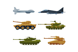 Aircraft and Tank as Military, a Transportation Illustration by TopVectors