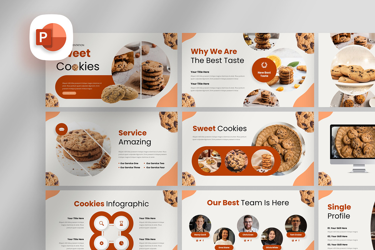 Tasty Cookies PowerPoint Template, a Presentation Template by Digitcase x Wealthwells (Photo 1 of 3)
