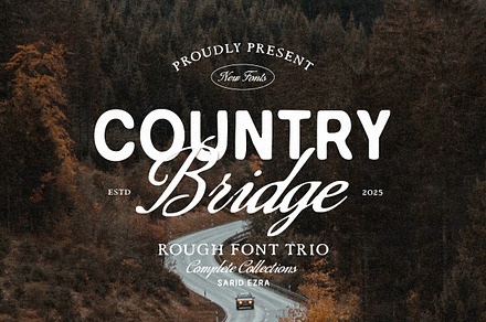 Country Bridge - Rough Font Trio, a Sans Serif Font by Sarid Ezra