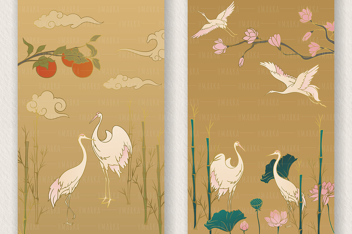 Asian Traditions. Persimmon tree, a Pattern Graphic by HmarkaShop (Photo 2 of 3)