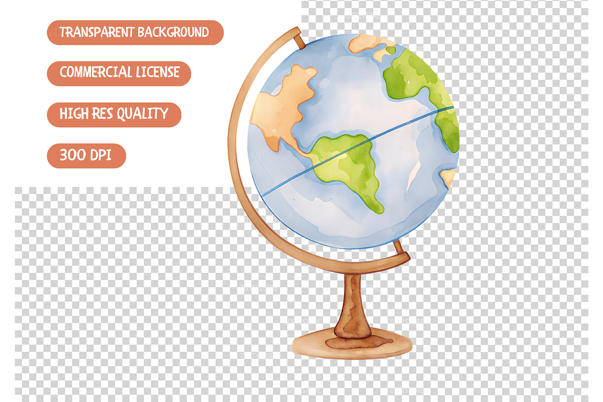 Watercolor Travel Collection Clipart, an Illustration by TatiMockup (Photo 5 of 5)