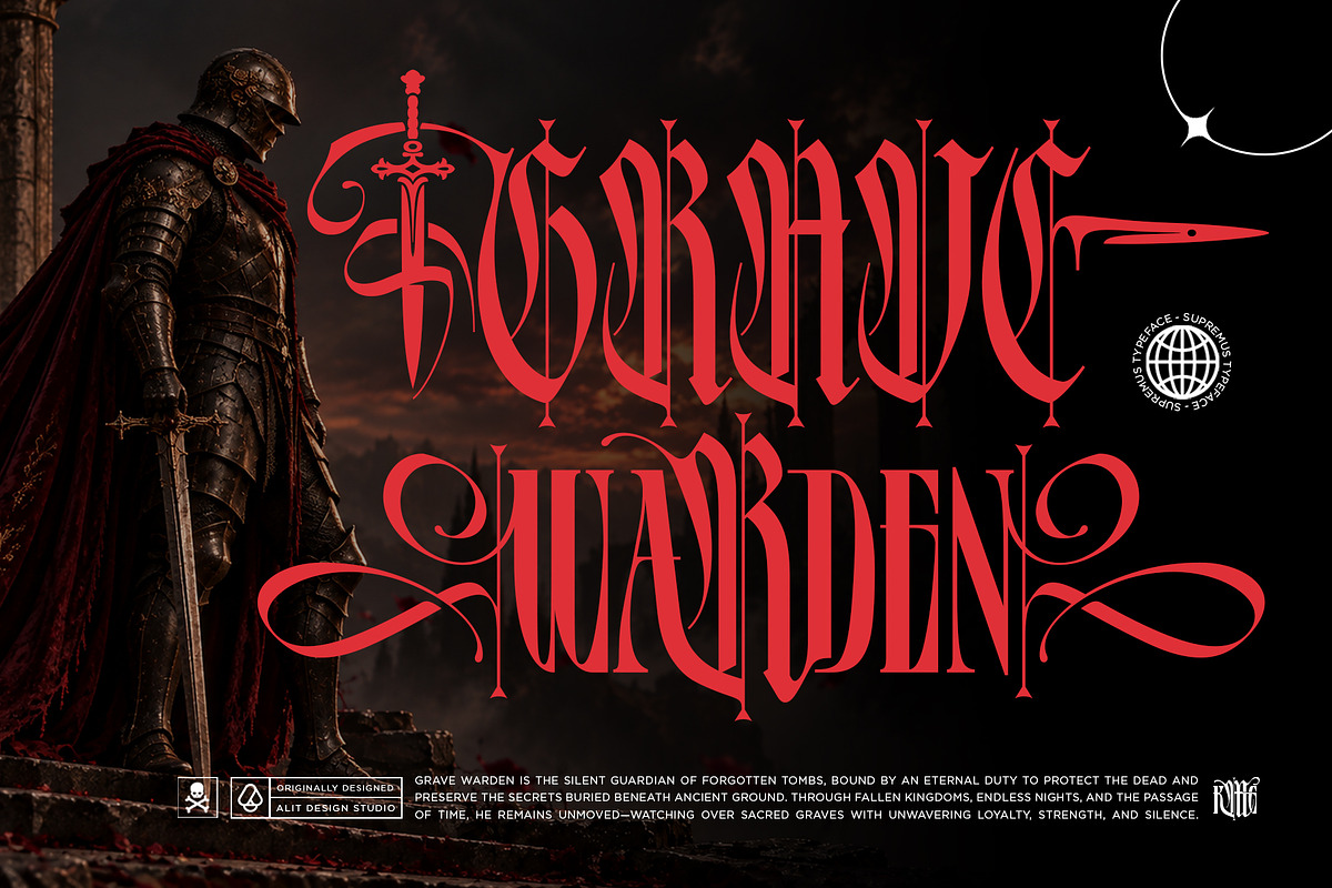 Supremus Typeface, a Blackletter Font by alit design (Photo 7 of 20)