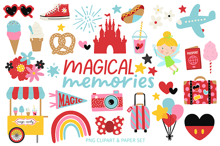 Magical Memories Clipart Paper Set, a Seasonal Illustration by Studio Hello Joy