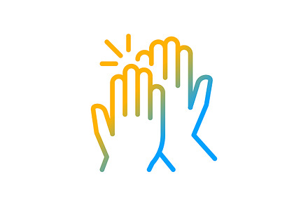 High five gradient linear icon, an Outline Icon by IMG visuals icons
