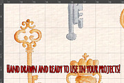 Locks and Keys 34 Watercolor Graphic, an Illustration by Violet LeBeaux (Thumbnail 3 of 3)
