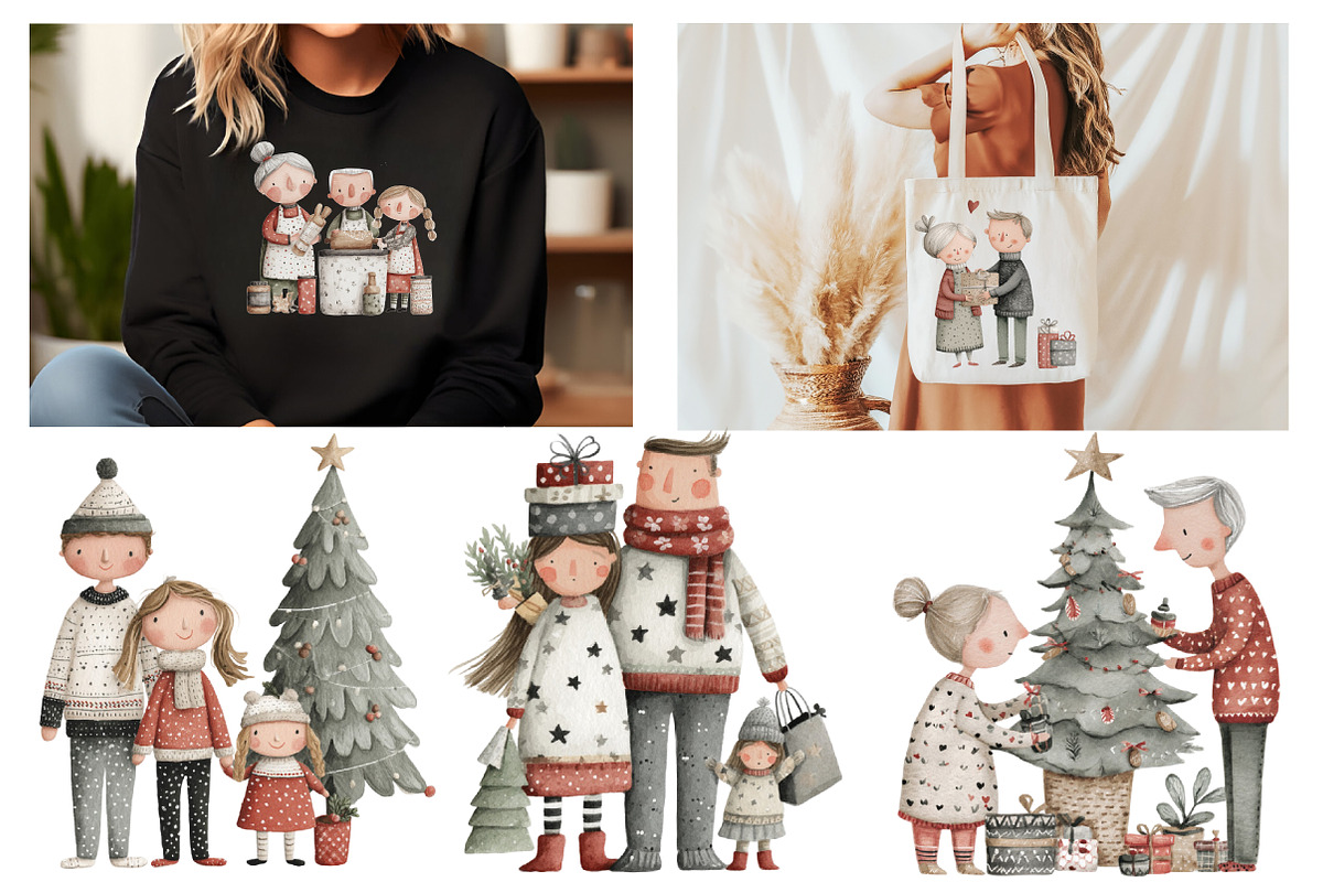 Christmas Family Clipart, an Illustration by Designworld (Photo 5 of 6)