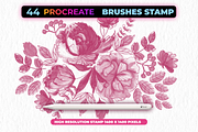 44 Flower Brush Stamps Procreate, a Brush Add-On by Graphics Resources (Thumbnail 8 of 8)