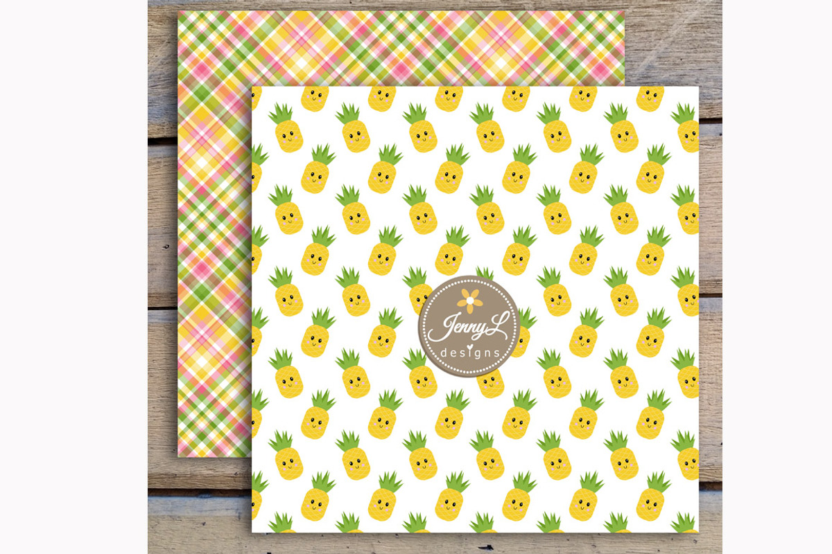 Kawaii Pineapples Digital Paper, a Pattern Graphic by JennyL Designs (Photo 4 of 5)