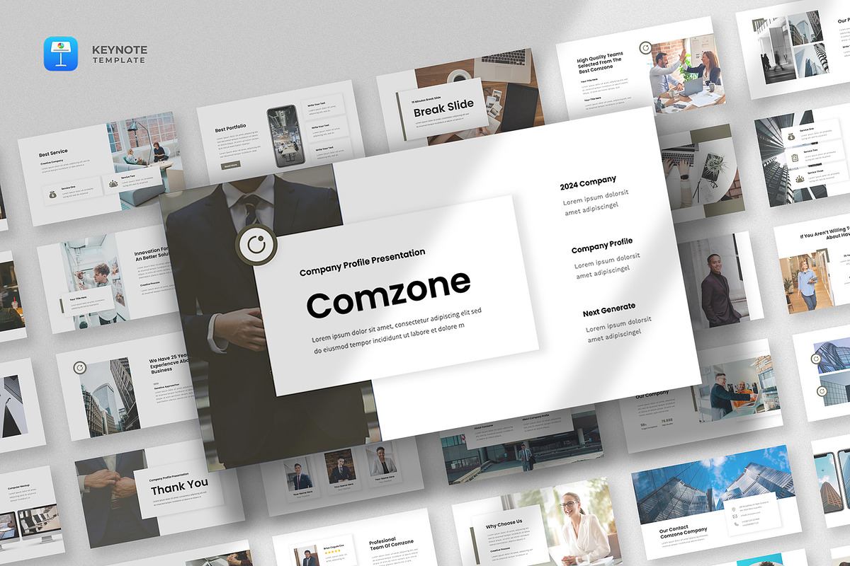 Company Profile Keynote Template, a Presentation Template by fluffstudio (Photo 1 of 6)