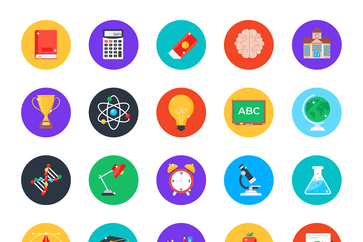 Flat Education Icons, a Duotone Icon by Brickclay (Photo 5 of 6)