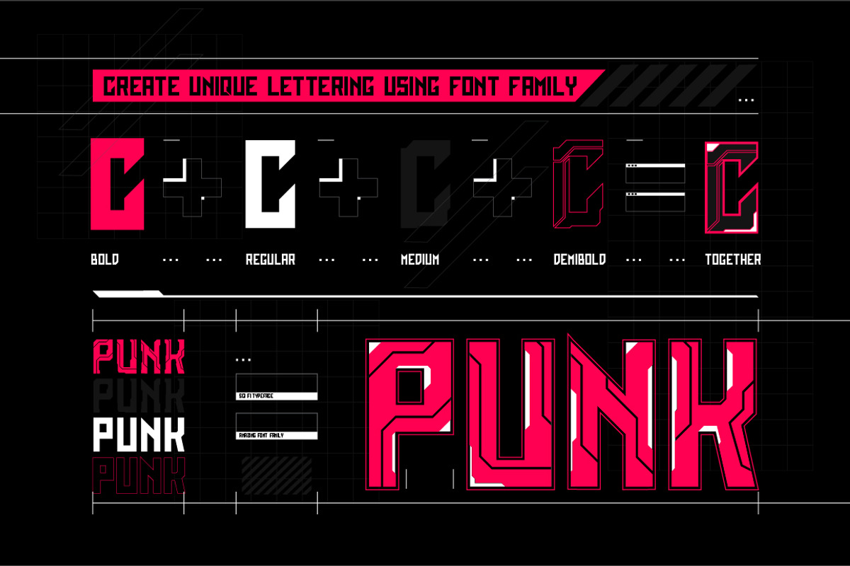 Cyber Grotesk. Font family preview 3