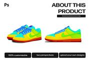 Nike Dunk Low | Shoe Template PSD, a Product Mockup by sophiesconcepts (Thumbnail 2 of 2)