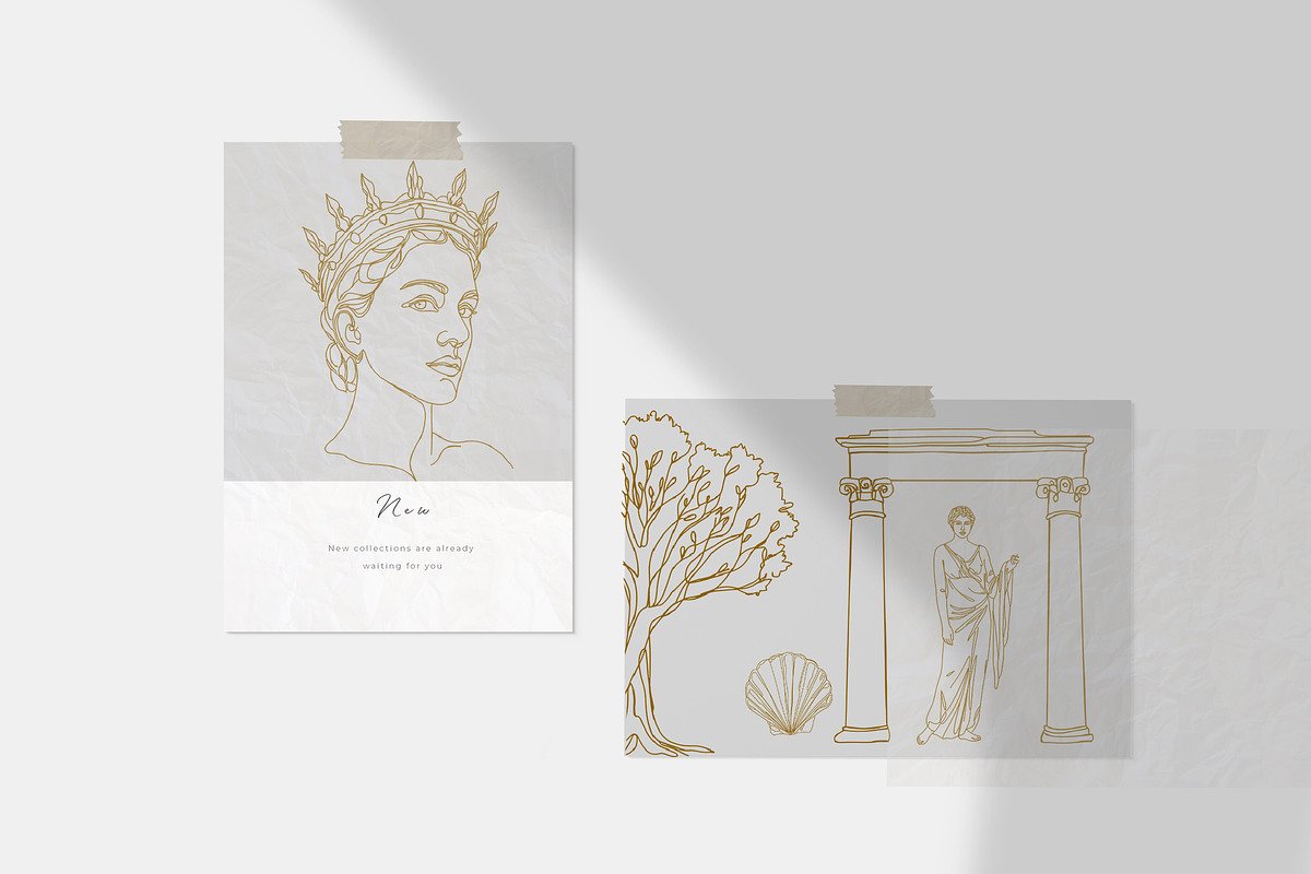 Line art Greek Goddesess, a Decorative Illustration by Katerina (Photo 3 of 6)