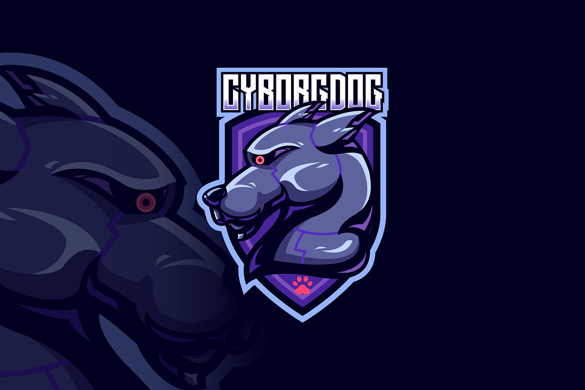 Cyborg Dog E-Sport Logo Template, a Branding & Logo Template by dien96 (Photo 1 of 2)