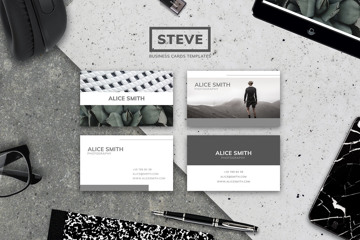 STEVE | BUSINESS CARD TEMPLATES, a Business Card Template by Nassiie (Photo 1 of 7)
