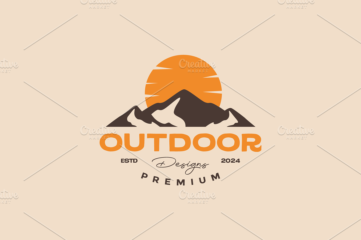 vintage mountain hiking logo, a Branding & Logo Template by devastd