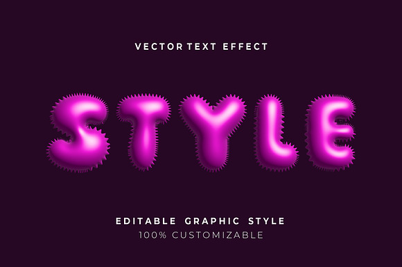 Spiky Glossy Bubble Text Effect preview 3