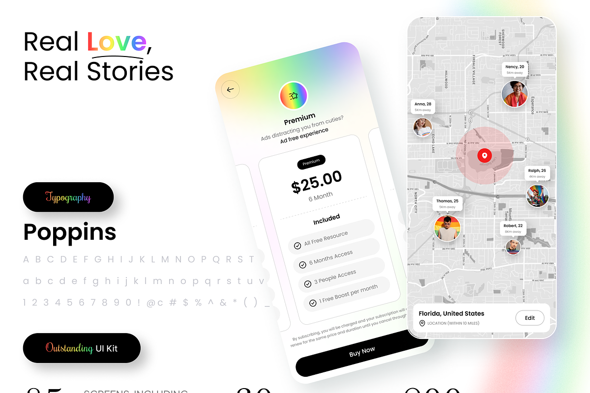 LoveisLove: LGBTQ+ Dating App UI Kit, an UI Kit Template by Fluttertop (Photo 2 of 8)