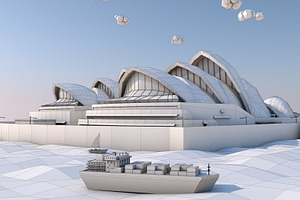 Low Poly Sydney Opera House Landmar