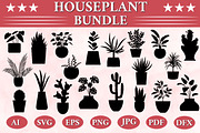 Houseplant Silhouettes Vector Bundle, an Object Illustration by Smix Ryo (Thumbnail 1 of 3)