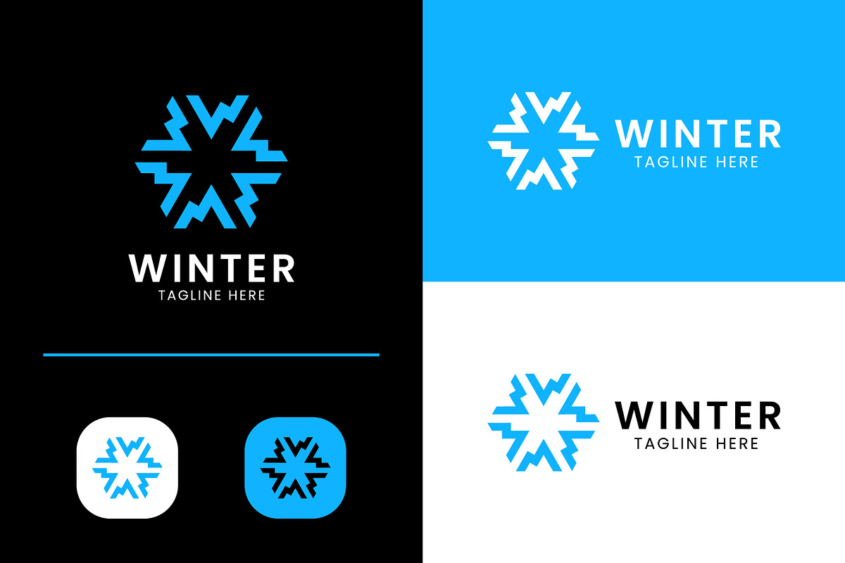 Letter W Rotate Logo Snowflake Icon, a Branding & Logo Template by Signatoro (Photo 1 of 3)