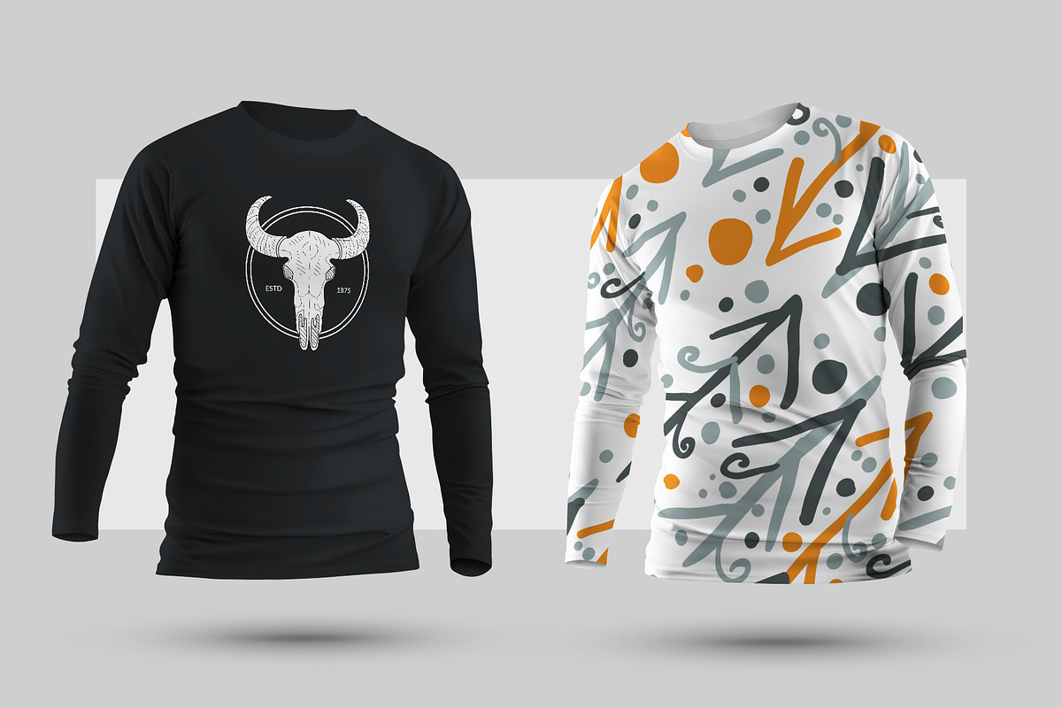 6 Men's Mockups Longsleeve T-Shirt, a Shirt Mockup by Grow Design Craft Studio (Photo 6 of 9)