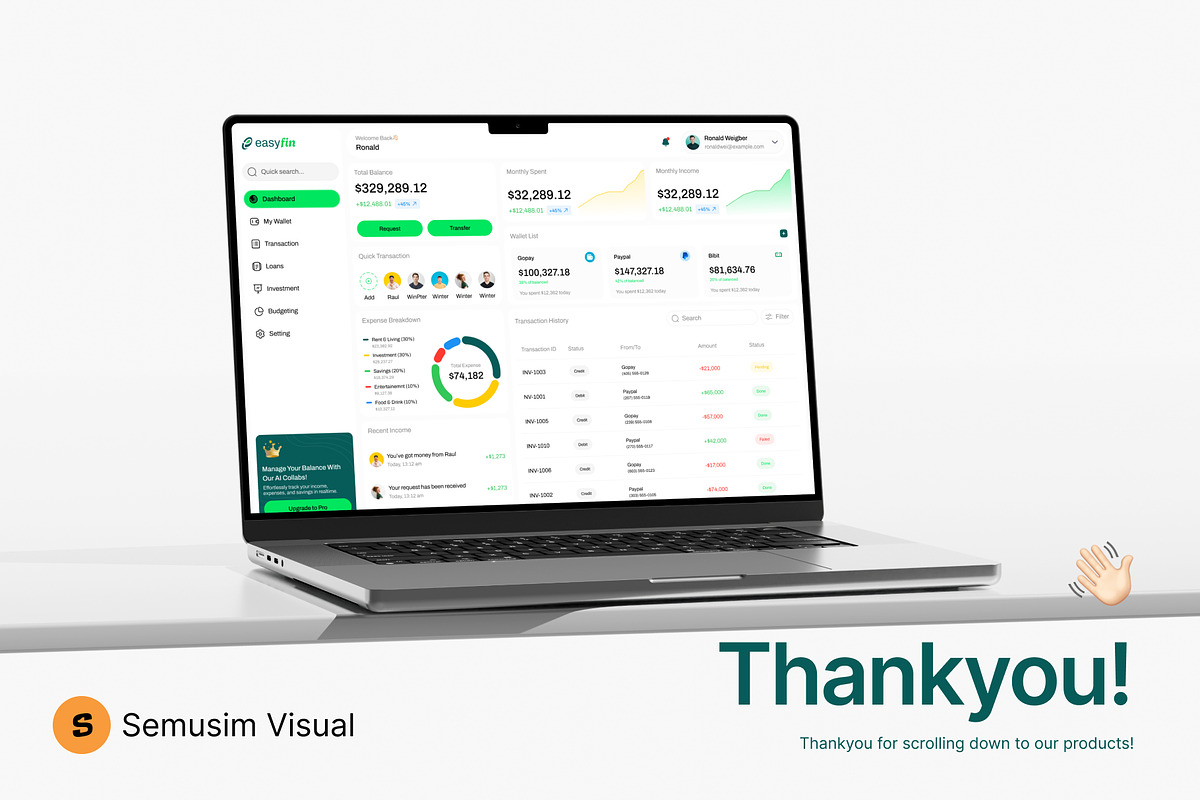 EasyFin - Finance Dashboard UI Kit, an UI Kit Template by Semusim Visual (Photo 8 of 8)