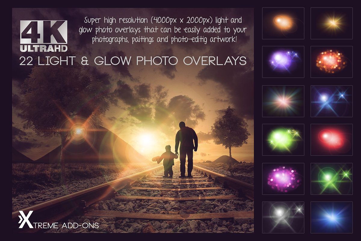 4K Light & Glow Overlays