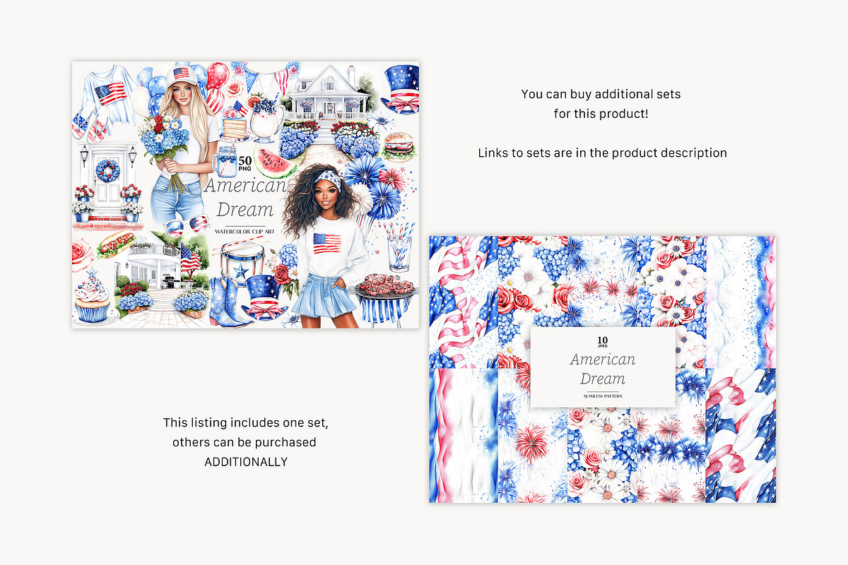 4th of July Paper USA Pattern, a Pattern Graphic by GlamArtZhanna (Photo 2 of 4)