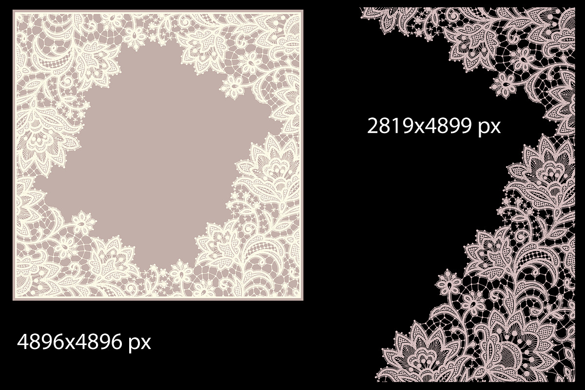 Lace seamless pattern, corner, card., a Pattern Graphic by Ajuga (Photo 5 of 7)