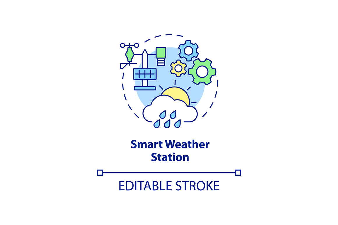 Smart weather station concept icon, an Outline Icon by IMG Visuals