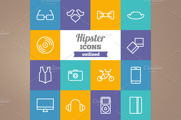 Outline Hipster Icons